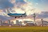 Airplane,Landing,On,Schiphol,Airport,In,Amsterdam,In,The,Netherlands