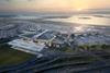 New Terminal One exterior aerial rendering