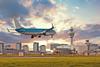 Airplane,Landing,On,Schiphol,Airport,In,Amsterdam,In,The,Netherlands