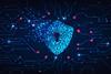 Cyber,Security,Destroyed.shield,Destroyed,On,Electric,Circuits,Network,Dark,Blue.cyber