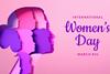 Women's,Day,Poster,With,Silhouettes,Of,Multicultural,Women's,Faces,In