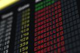 Flights,Canceled,Or,Delayed,On,Information,Board,Terrorism,Threat,At