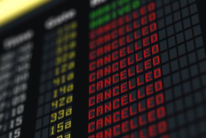 Flights,Canceled,Or,Delayed,On,Information,Board,Terrorism,Threat,At