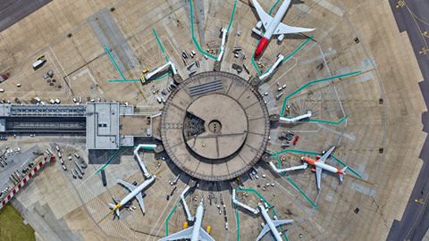 Airport-facilities-and-infrastructure---Pier-3-London-Gatwick-Airport-aerial-view--JMilstein
