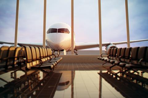 Airplane,,View,From,Airport,Terminal.