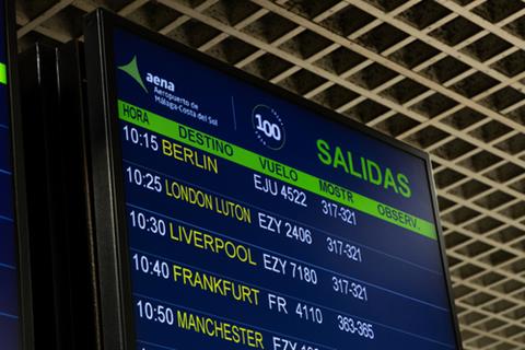 Malaga,,Spain;,10/16/2020;,Malaga,City,Departures,Display,-,Airport,Departures