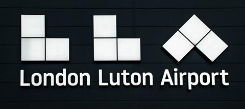 London,,Uk-,December,11,2020;,Image,Of,London,Luton,Airport,Sign.