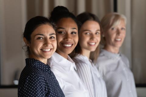 Multi,Ethnic,Group,Of,Successful,Confident,Women,Office,Workers,Professional