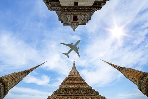 Airplane,On,The,Sky,Over,Thailand,Grand,Palace,,Wat,Phra