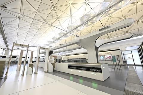 Smart security checkpoint at HKIA. Credit HK