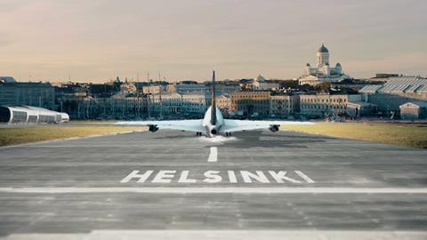 Commercial,Airplane,Landing,Finland,Helsinki