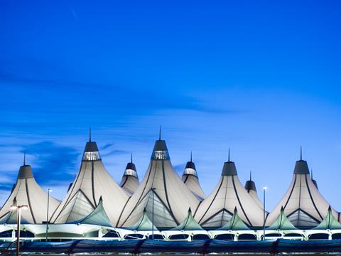 Glowing,Tents,Of,Dia,At,Sunrise.,Denver,International,Airport,Well
