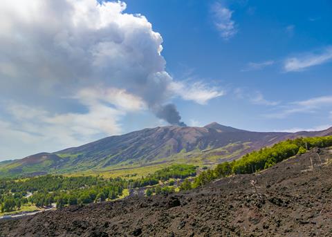 Etna,(sicilia,,Italy),-,The,Mount,Etna,Is,The,Active