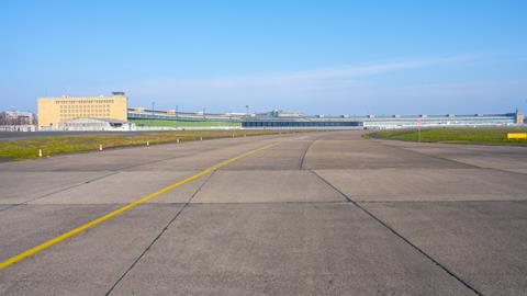 Clear,Blue,Skies,Over,The,Historic,Berlin,Tempelhof,Airport,In