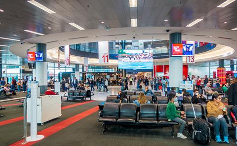 Sydney,,Australia,-,Aug,28,,2022:,Circular,Shaped,Qantas,Departure