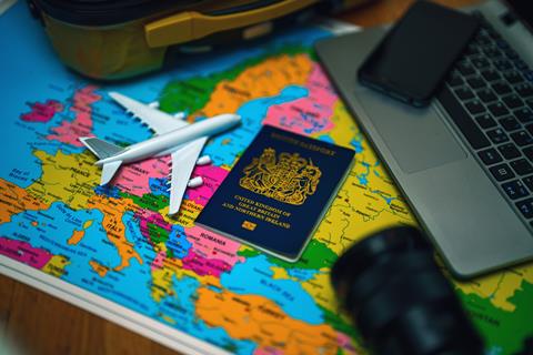 United,Kingdom,Of,Great,Britain,Passport,On,Europe,Map.,Travel