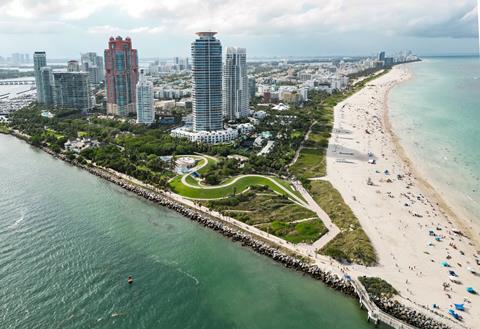 Skyline,Of,Miami,Beach,From,Top.,Summer,In,Miami.,Miami