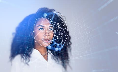 Businesswoman,Portrait,And,Digital,Biometric,Scanning.,Face,Detection,And