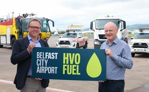 Ian Nuttall, Environment and Sustainability Manager at Belfast City Airport, and Michael McDowell, Airfield Operations Manager a