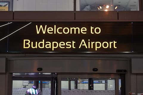 Budapest,,Hungary,-,Circa,2021:,Welcom,Sign,Above,The,Entrance