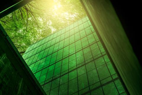 Eco-friendly,Building,In,The,Modern,City.,Sustainable,Glass,Office,Building