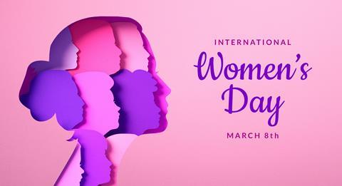 Women's,Day,Poster,With,Silhouettes,Of,Multicultural,Women's,Faces,In