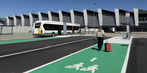 Bus station at an airport