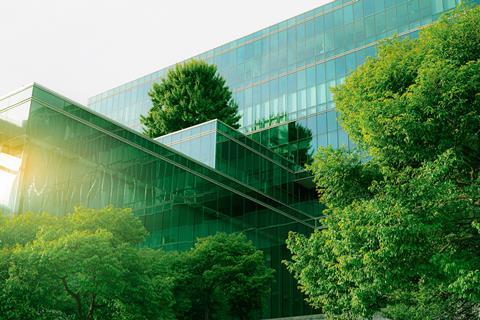 Sustainable,Green,Building.,Eco-friendly,Building.,Sustainable,Glass,Office,Building,With