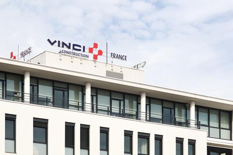 Villeurbanne,,France,-,February,26,,2017:,Vinci,Construction,Office,Building.