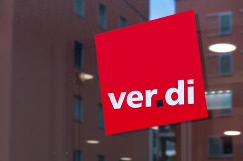 Red,Verdi,Sign,,German,Trade,Union,Confederation,,Advocating,For,Improved